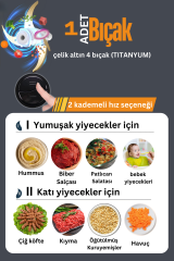 INSTANTCHOPPER  2.3 Litre Büyük Cam Hazneli ve Çelik Hazneli Et Kıyma Makinesi Sebze Rondo Doğrayıcı