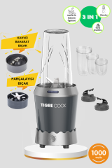 NUTRISHAKE 3 in 1 Paslanmaz Çelik Bıçaklı Kişisel Smoothie Blender ve Kahve Baharat Öğütücü 1000 GRi