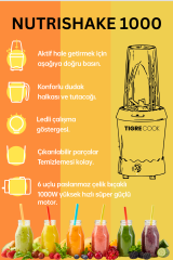 NUTRISHAKE 3 in 1 Paslanmaz Çelik Bıçaklı Kişisel Smoothie Blender ve Kahve Baharat Öğütücü 1000 GRi