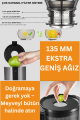 Slow Juicer Yavaş Sıkım Katı Meyve Sıkacağı Sorbe ve dondurma