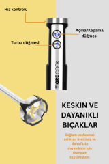 EL BLENDER Seti INOX Doğrayıcı Kahve Ve Baharat Öğütücü Patates ezici 1500 WATT